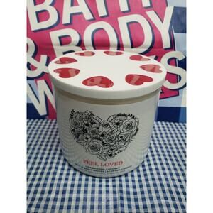 BBW FEEL LOVED Champagne Cupcake Large 3 Wick Candle Heart Lid Home Fragrance